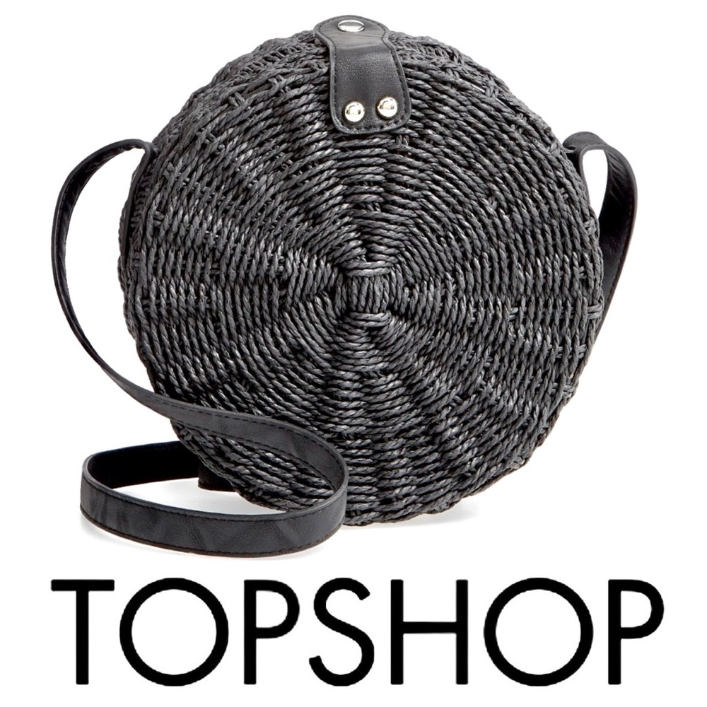 - Topshop Black Circle Rattan Crossbody Bag! LIKE NEW!